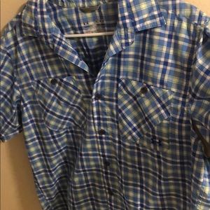 patterned button down tshirt